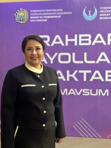 Марина Джаббарова на церемонии открытия четвёртого сезона курсов «Школа женщин-руководителей» в Высшей школе бизнеса.